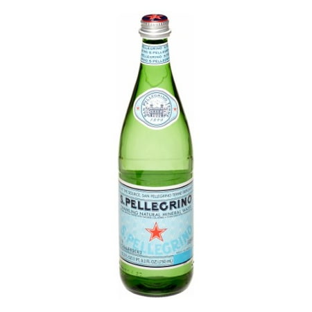 S.Pellegrino Sparkling Natural Mineral Water, 25.3 fl oz. Glass Bottles (12