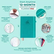 Clever Fox Budget Planner Pro - Financial Organizer + Cash Envelope Budget System. Monthly Finance Journal, Expense Tracker & Personal Account Book. Undated - Start Anytime. (7x10) - Turquoise