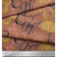 thumbnail image 2 of Soimoi Poly Georgette Fabric Leaves & Palm Fruits Print Fabric by Yard 52 Inch Wide, 2 of 3