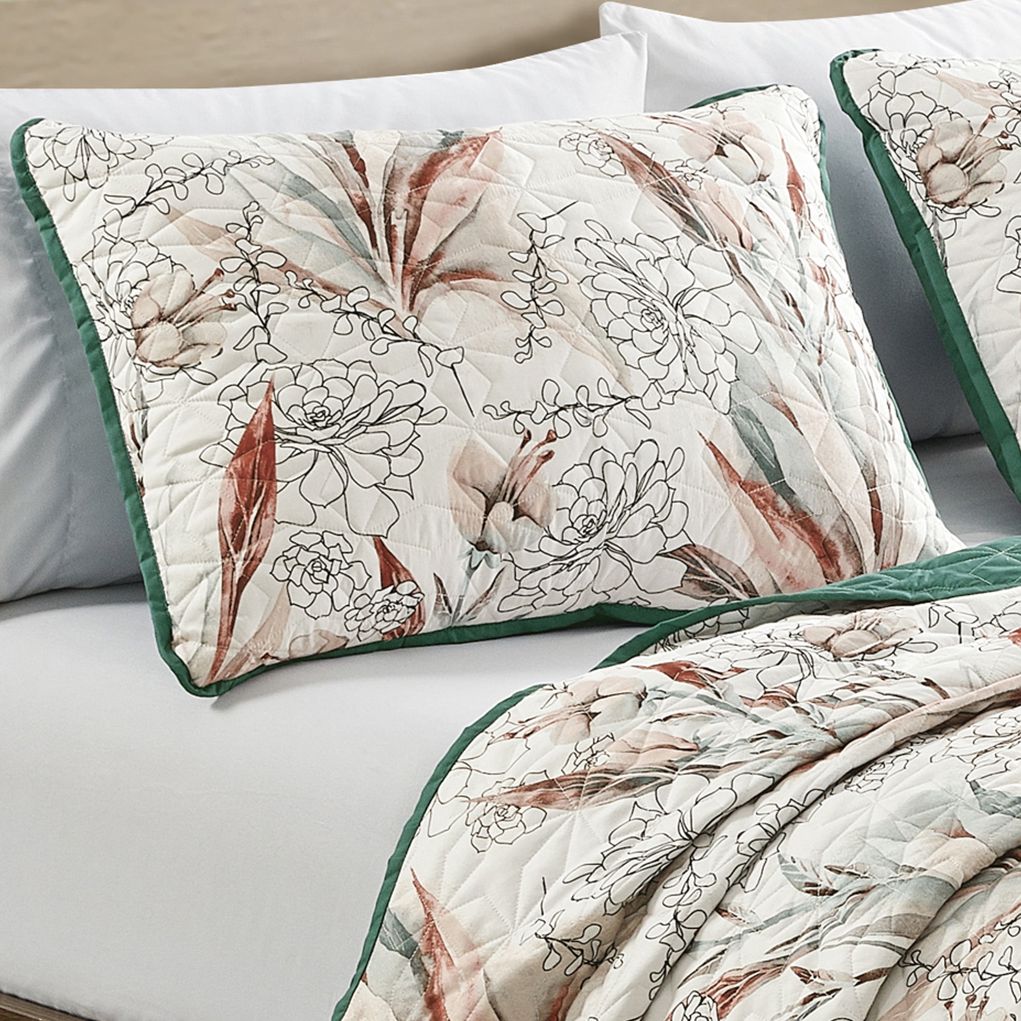 Evjk 3-Piece Decorative Lightweight Bedspread Set – Durable, Microfiber with Decorative Print, King