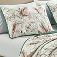 thumbnail image 2 of ESCA 3-Piece SARA White/Green Floral Quilt Set - King/Cal King Size, Reversible Flower Botanical Bed Bedspread Coverlet with 2 Pillow Shams, 2 of 5