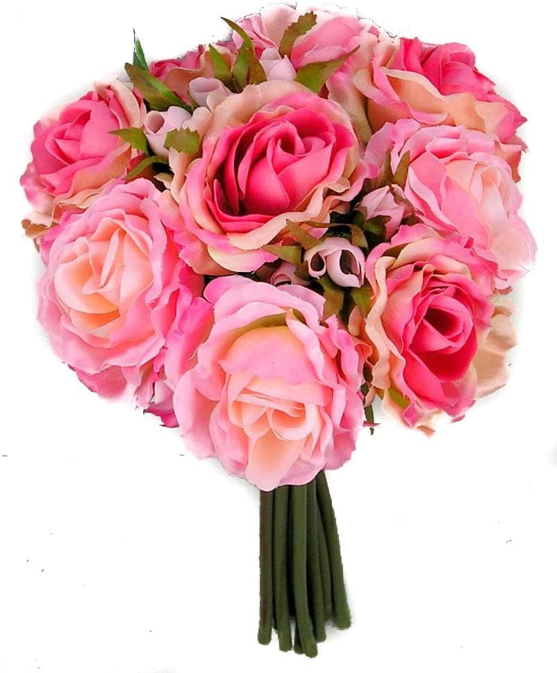 Rose Silk Flower Bouquet Pink Mix