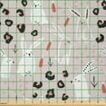 thumbnail image 2 of Ambesonne Rabbit Fabric by the Yard Microfiber, Hand Drawn Bunnies Sketch, 2 Yards, Salmon White and Rose, 2 of 2