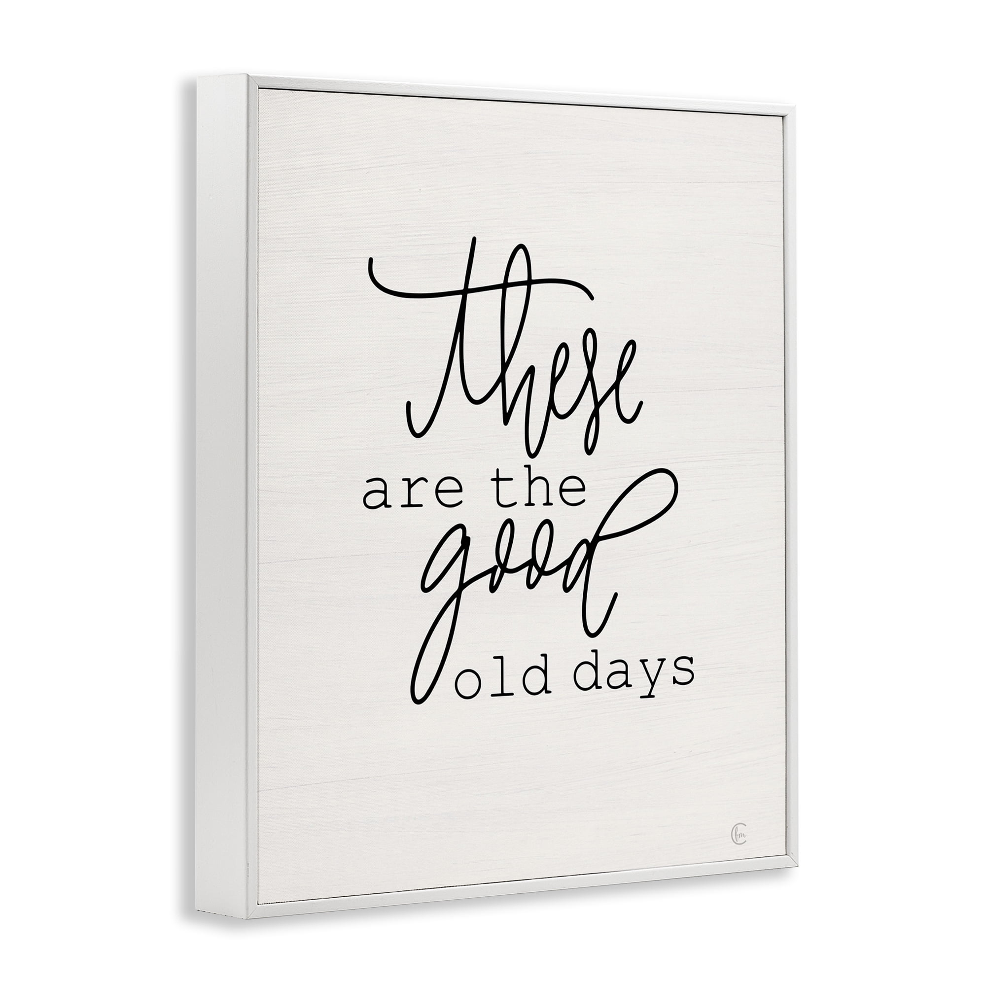 Stupell Industries Good Old Days Typography Painting White Framed Art Print Wall Art, 11 x 14