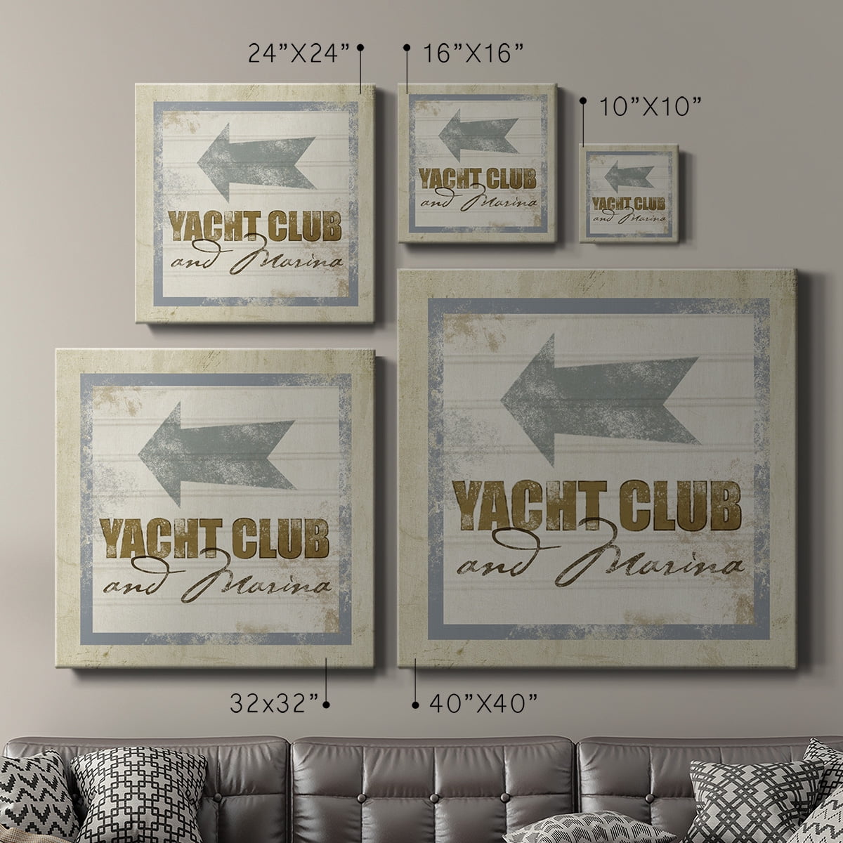 Wexford Home Beach Sign IX-Premium Gallery Wrapped Canvas, 32" x 32" - Ready to Hang