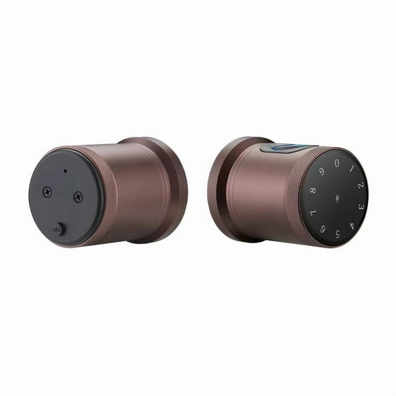 Smart Door Lock, Fingerprint Door Knob with Ways to Unlock, Biometric Digital Lock with App Control, Keypad, Key, Anti-pry Code, Anti-Slip Handle Door Knob for Bedroom, Home, Hotel, Office（tea gold）