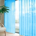 thumbnail image 1 of Cortina De Ventana Cortina de gasa duradera para puerta y ventana de color sólido para dormitorio (azul lago), 1 of 8