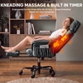 thumbnail image 5 of Bestier Big and Tall Executive Office Chair with Massage and Footrest Ergonomic Computer Desk Chair Reclining High Back Plush Velvet Swivel Chair with Lumbar Back Support, Charcoal Gray, 5 of 12
