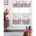 thumbnail image 3 of American Flag Rod Pocket Kitchen Curtain Valance and Tiers Set,USA Fourth of July Independence Day 3 Piece Rod Pocket Kitchen Window Treatment Curtain Tier and Valance Set 36" Long, 3 of 5