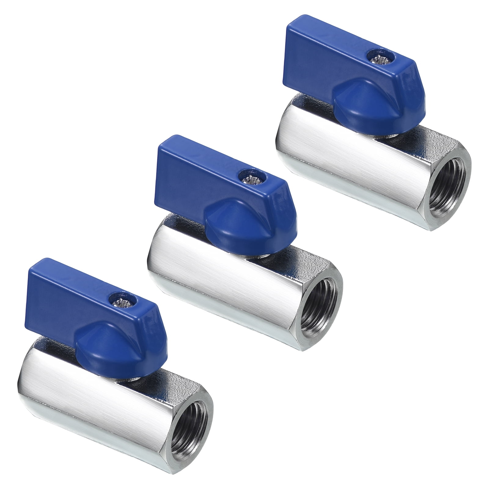 Uxcell 1/4" PT Female Thread Full Port One-Way Air Check Valve - Silver Tone Metal, 40mm X 18mm