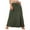 Army Green, variant on LYMAYTER Breathable Knit Maxi Skirts for Women's Casual Solid Color Elastic Swing Midi Skirt