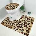 thumbnail image 2 of Gold and Brown Of Leopard Print Bathroom Rugs Sets 3 Piece,Toilet Cover Set,Absorbent Non Slip Bathroom Mats Sets with U-Shaped Contour Rug Toilet Rug Set, 2 of 5
