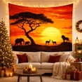 thumbnail image 3 of African Savanna Sunset With Elephant Silhouettes Majestic Illustration for Wildlife Enthusiasts, Safari Wall Art Decor, Housewarming Gift, Tapestry Wall Hanging for Living Room and Bedroom, 3 of 7