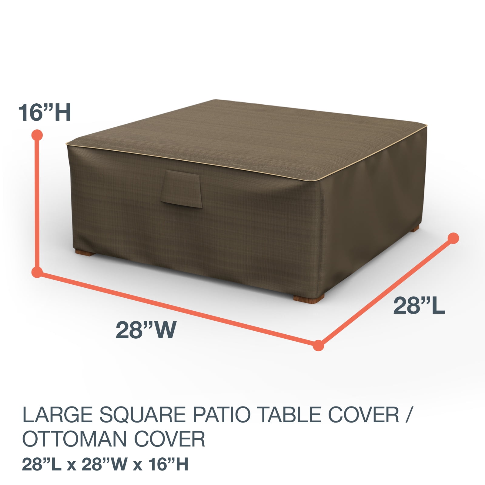 Budge Large Black and Tan Patio Table/Ottoman Cover, StormBlock™ Hillside