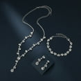thumbnail image 3 of Sdmnsg-T Elegant Bridal Necklace Earrings Bracelets Leaves Shape Wedding Prom Dress Accessories Rhinestones Jewelry Sets for Bride Bridesmaid, 3 of 18