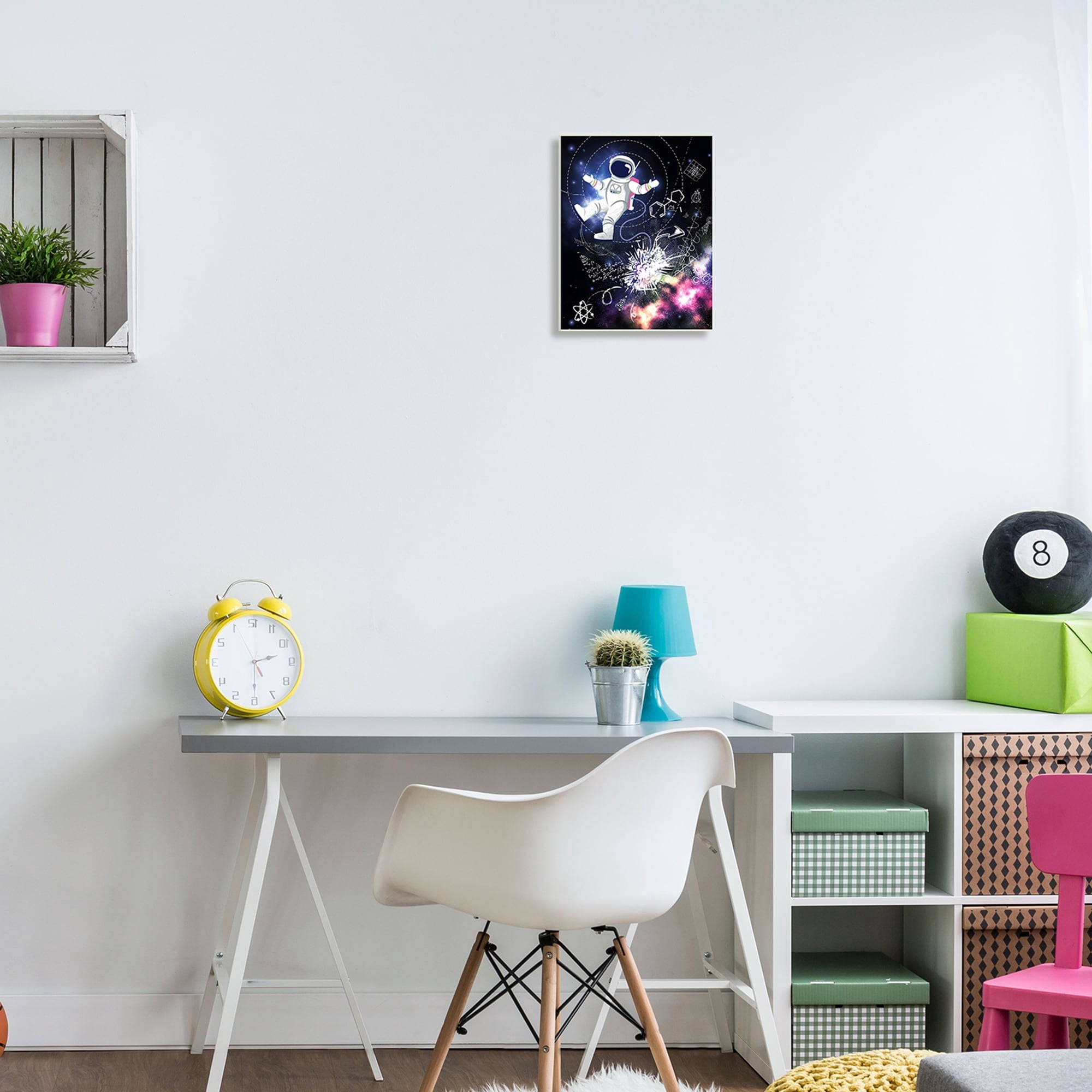 Stupell Industries Galactic Astronaut Vivid Nebula Scientific Patterns Wood Wall Art, 13 x 19, Design by Jennifer Ellory