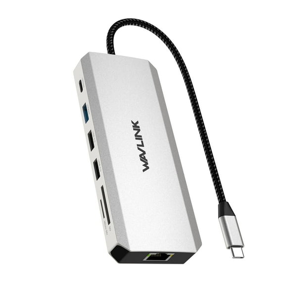 WAVLINK 10Gbps USB Hub, Triple Monitor USB Docking Station with 4K HDMI/DP, SD/TF Card Slot, 100W charging Dock for Windows Laptop