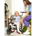 thumbnail image 4 of Toddler Bike, 6 in 1 Folding Toddler Tricycle for 1-4 Year Old with Parental Control Handle, Balance Bike with Removable Pedal, Backrest, Adjustable Seat and Handle, First Birthday Gifts (White), 4 of 6