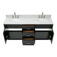 thumbnail image 4 of Ariel Hamlet 73 In. Double Oval Sink Vanity With 0.75 In. Carrara White Countertop In Black, 4 of 11