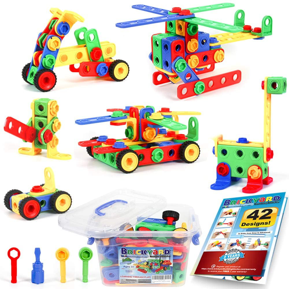 Best Creative DIY Toy Gift for Boys and Girls STEM Educational Preschool Learning Toy for Kids Wooden Building Blocks Set for Toddler