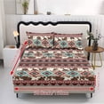 thumbnail image 5 of ZIATUBLES 3-Piece Twin XL Size Sheet Set, Soft Cooling Polyester Bedding-Breathable and Comfortable for All-Season Use, 1 Fitted Sheet and 2 Pillowcases, Aztec Cow Print, 5 of 9