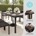 thumbnail image 4 of Martha Stewart 71" Indoor-Outdoor Patio Table with Engineered Wood Top in Brown Rattan Wicker, 4 of 12