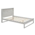 thumbnail image 6 of Full Size Platform Bed Frame with Storage Headboard, Sockets and USB Ports, Solid Wood Platform Bed with 10 Wooden Slat Support Easy Assembly No Box Spring Needed, Antique White, 6 of 7