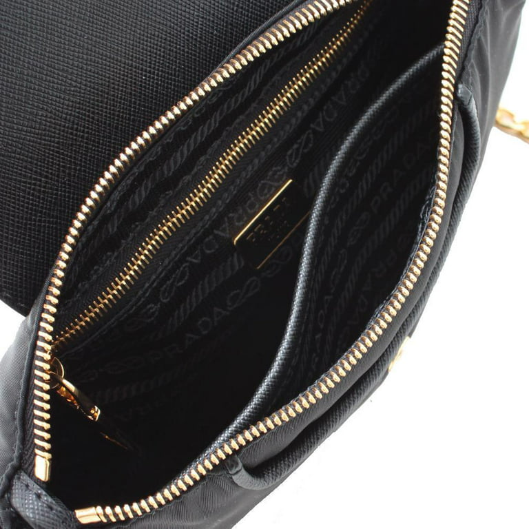 Prada Logo Tessuto Nylon Soft Calf Trim Black Cross Body Bag 1BH046 – ZAK  BAGS ©️