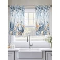 thumbnail image 5 of Blue Eucalyptus Coastal Sheer Curtains 45 Inch Length 2 Panels Set Window Treatments, Beach Starfish Shell Nautical Ombre Rod Pocket Semi Curtains for Living Room/Bedroom/Kitchen Décor, 104"W x 45"L, 5 of 7
