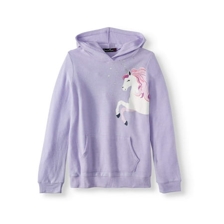 Big Brother Kids Hoodie - Foil Unicorn Hoodie (Big Girls)