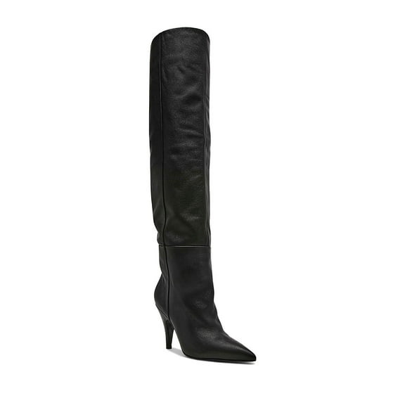 Steve Madden Women's Bellamie Knee High Boot, Black Leather, 6.5