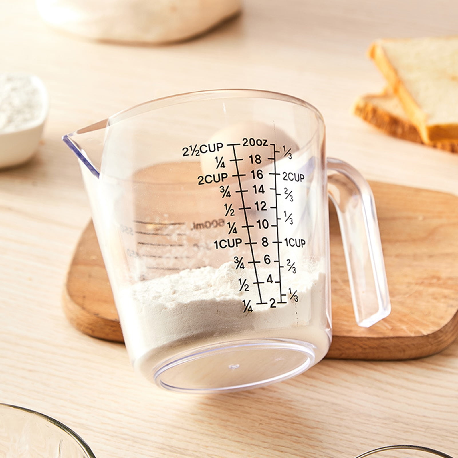 Gwong Clear Scale Measuring Cup with Handle Plastic Graduated Measuring  Mugs for Kitchen(Blue,150ML) 