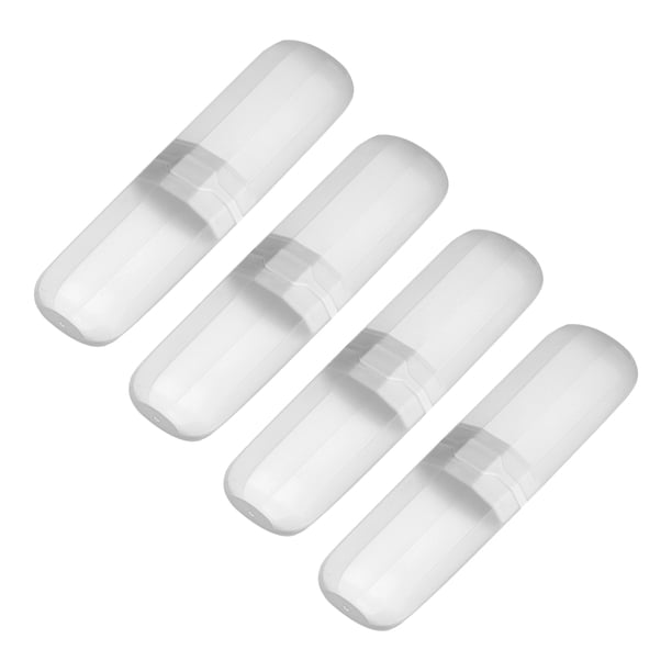 Uxcell 4 piezas de estuche para cepillos de dientes de viaje, translúcido blanco, soportes portátiles para cepillos de dientes para el hogar y viajes