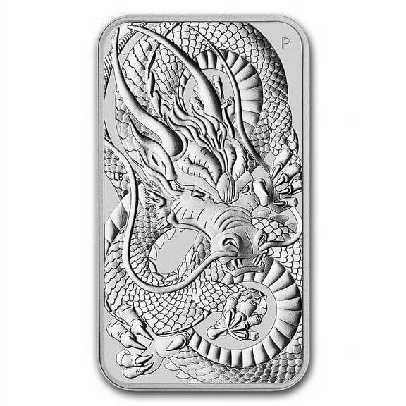 2021 Australia 1 oz Silver Dragon Rectangular Coin BU