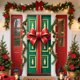 thumbnail image 5 of Adornos navideños, regalos navideños, cortina navideña de 35 x 71 pulgadas, decoración navideña para puerta y pared, festival, fiesta, poliéster., 5 of 8