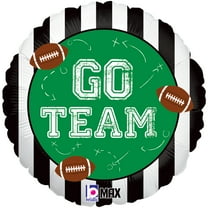 Betallic Go Team Football Balloon 18" Foil Jr Shape Balloon, Green Black White
