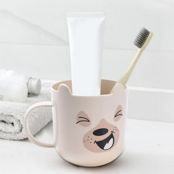 Uioepy Liquidation Cute Mouthwash Cup, Cartoon Children'S Brushing Cup, Blue 1Pc Plastic Mouthwash Cup With Handle Bathroom Accessories Non Slip Toothbrush Holder Reusable Bathroom Vanity Sink Counter