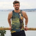 thumbnail image 6 of KLL Peaceful Deer Lily Pond Print Men's Muscle Gym Workout Stringer Tank Tops Bodybuilding Fitness T-Shirts Tank Tops Men-Large, 6 of 7