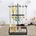 thumbnail image 6 of Meangood Jewelry Tree Stand Organizer 3 in 1 Necklace Organizer Display Bracelet Earrings and Ring Tray Jewelry Holder Hanger Metal, Black, 6 of 6