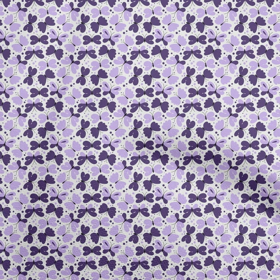 oneOone Polyester Spandex Purple Fabric Butterflies Diy Clothing Quilting Fabric Print Fabric By Yard 56 Inch Wide