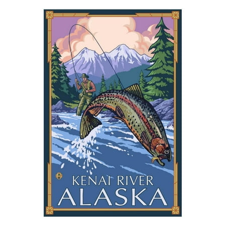 Fly Fishing Scene, Kenai River, Alaska Print Wall Art By Lantern
