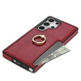thumbnail image 4 of For Samsung Galaxy S25 Ultra Wallet Case with Card Holder, 360°Rotation Ring Holder Kickstand, Premium PU Leather RFID Blocking Card Pocket Protective Cover For Samsung Galaxy S25 Ultra, Red, 4 of 6