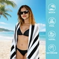 thumbnail image 6 of Jessy Home 4 Pack Black White Gray Oversized Beach Towel Set, 40"x70" Striped Beach Towels Super Absorbent Towels for Beach, Pool, 6 of 8