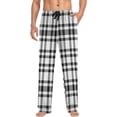 thumbnail image 4 of National Tartan Black White Ghost Pajama Pants, Men's Lounge Pants Light with Drawstring and Pockets, Christmas New Year Birthday Father's Day Gifts, X-Large, 4 of 7