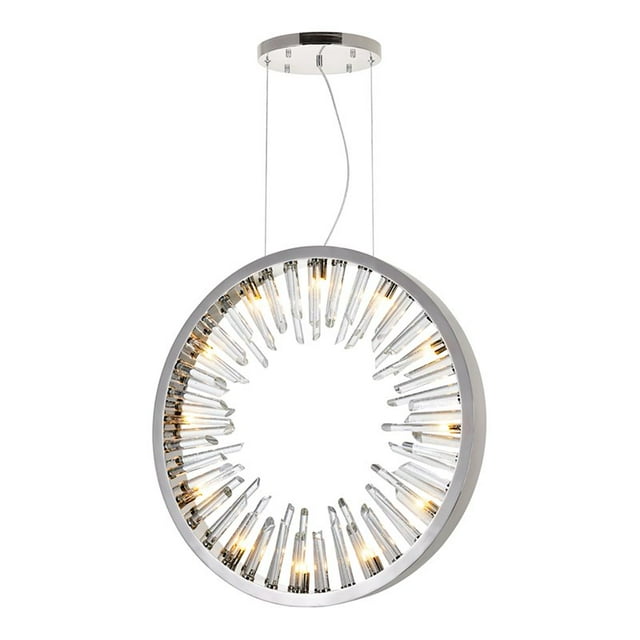 CWI Lighting Spiked 12-light Contemporary Metal Chandelier in Polished Nickel