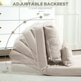 thumbnail image 5 of Newboti Furniture Convertible Flip Chair, Floor Lazy Sofa, Folding Upholstered Couch Bed with Adjustable Backrest, Metal Frame and Pillows for Living Room Bedroom, Beige BN.5762, 5 of 9