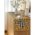 thumbnail image 5 of Table Runner 72 Inches Long for Kitchen Dining, Sunflowers Dresser Scarf Farmhouse, Dining Table Decorations for Wedding/Parties, Farmhouse Summer Floral Black White Plaid 13 x 72 In, 5 of 8