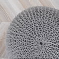 thumbnail image 2 of Urban Shop Round Solid Print Polyester Pouf, Gray, 2 of 5