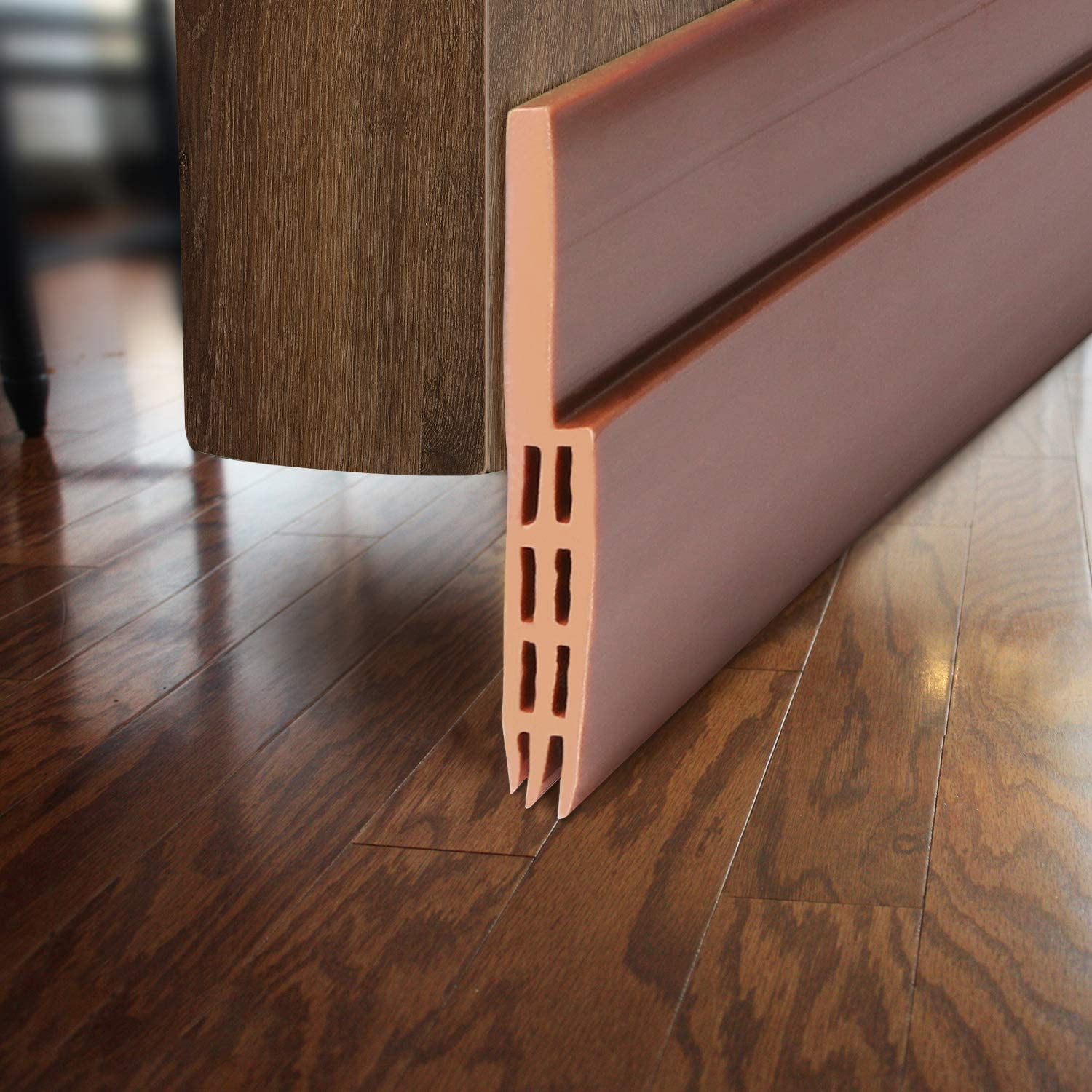 Door Draft Stopper Under Door Sweep Bottom Seal Strip Energy Efficient Door Weather Stripping Suitable For Gap Under 1 Inch 2 Width X 36 Length Brown Walmart Com