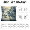 thumbnail image 5 of Creowell Asian Scenic Pillow Case Blue and Kelly Green Chinoiserie Euro Sham Pillow Cover Asian Cushion Cover Accent Pillowcase Rustic Home Decor for Sofa Living Room Bedroom 18x18in, 5 of 5